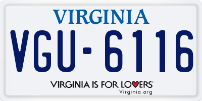 VA license plate VGU6116