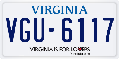 VA license plate VGU6117