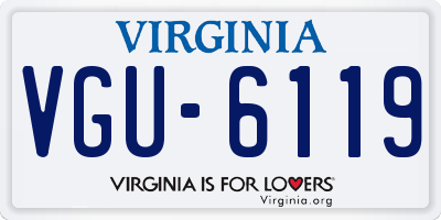 VA license plate VGU6119