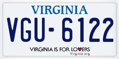 VA license plate VGU6122