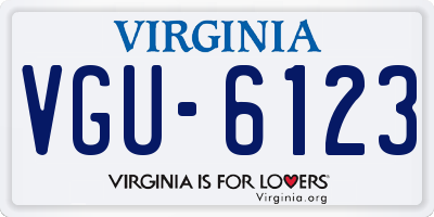 VA license plate VGU6123