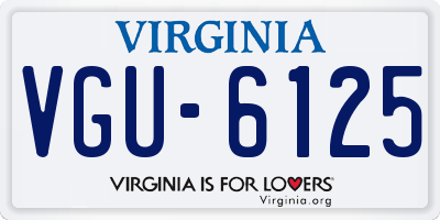 VA license plate VGU6125