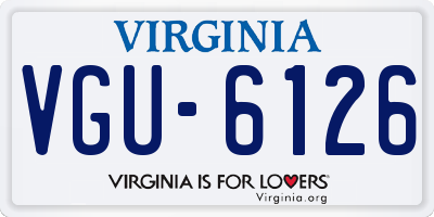 VA license plate VGU6126