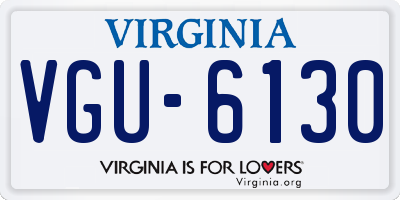 VA license plate VGU6130