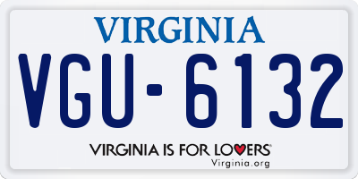 VA license plate VGU6132