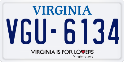 VA license plate VGU6134