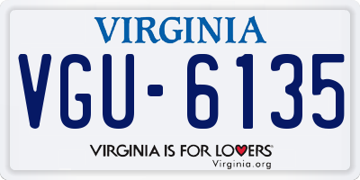 VA license plate VGU6135