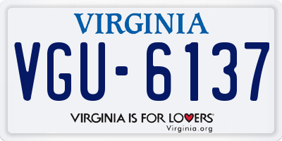 VA license plate VGU6137