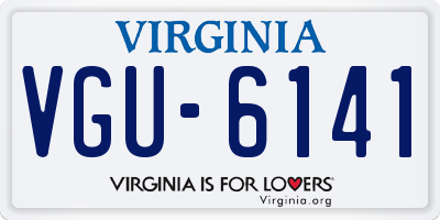 VA license plate VGU6141