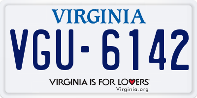 VA license plate VGU6142