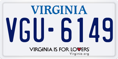 VA license plate VGU6149