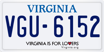 VA license plate VGU6152