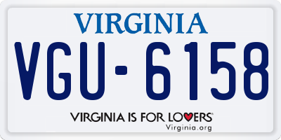 VA license plate VGU6158