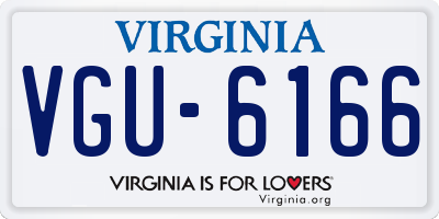 VA license plate VGU6166