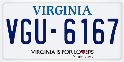 VA license plate VGU6167