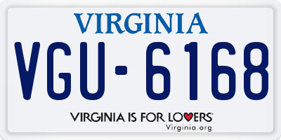 VA license plate VGU6168