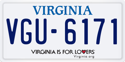 VA license plate VGU6171