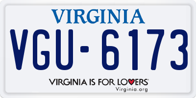 VA license plate VGU6173