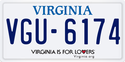VA license plate VGU6174