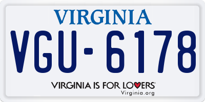 VA license plate VGU6178