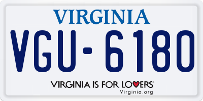 VA license plate VGU6180