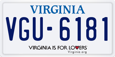 VA license plate VGU6181