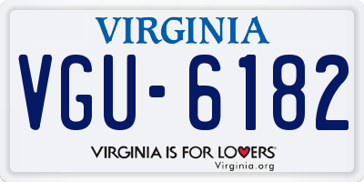 VA license plate VGU6182