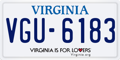 VA license plate VGU6183