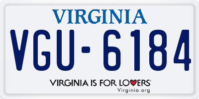 VA license plate VGU6184