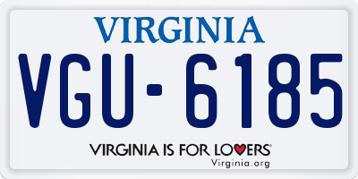 VA license plate VGU6185