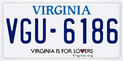 VA license plate VGU6186
