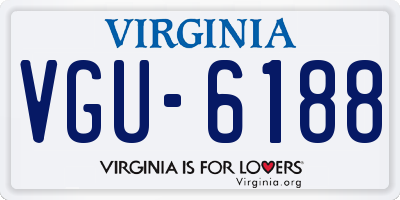 VA license plate VGU6188