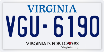VA license plate VGU6190
