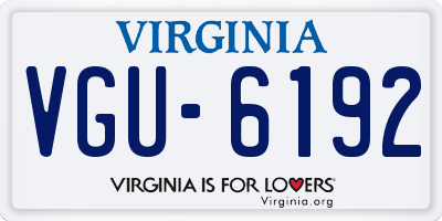 VA license plate VGU6192