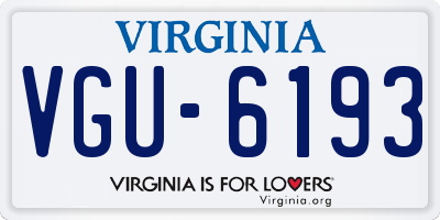 VA license plate VGU6193