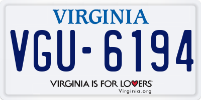 VA license plate VGU6194