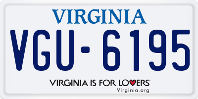 VA license plate VGU6195