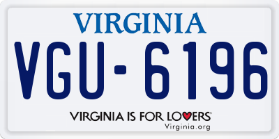 VA license plate VGU6196