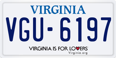 VA license plate VGU6197