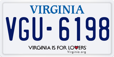 VA license plate VGU6198