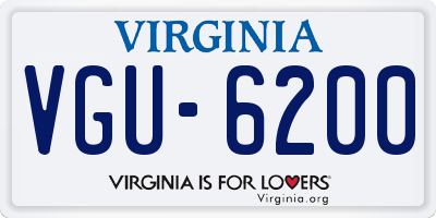 VA license plate VGU6200