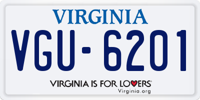 VA license plate VGU6201