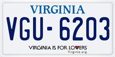 VA license plate VGU6203