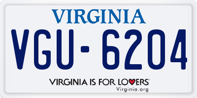 VA license plate VGU6204