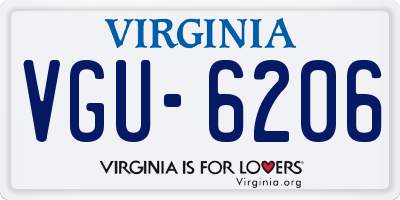 VA license plate VGU6206