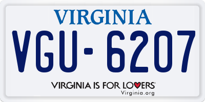 VA license plate VGU6207