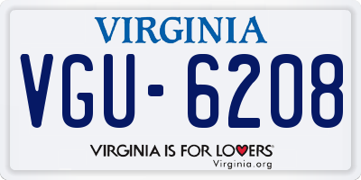 VA license plate VGU6208