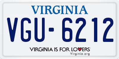 VA license plate VGU6212