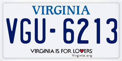 VA license plate VGU6213