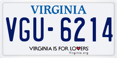 VA license plate VGU6214